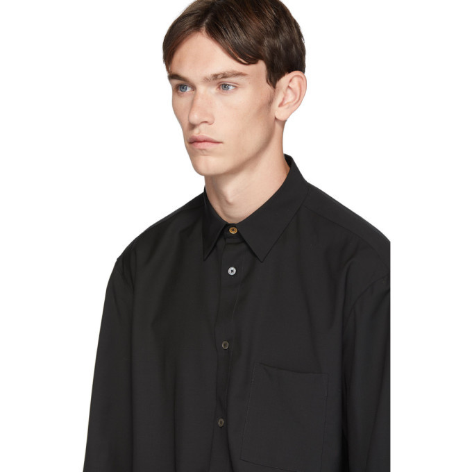 Paul Smith Black Wool Oversized Mayfair Shirt, $332 | SSENSE | Lookastic