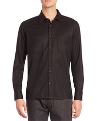Luciano Barbera Long Sleeve Wool Shirt