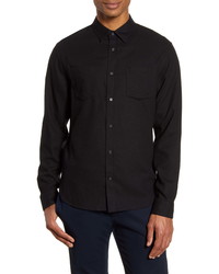 Vince Slim Fit Cotton Wool Brushed Twill Button Up Shirt
