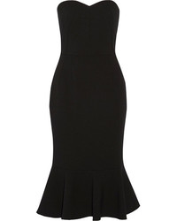 Dolce & Gabbana Stretch Wool Crepe Midi Dress Black