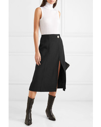 Givenchy Wrap Effect De Poudre Wool Skirt