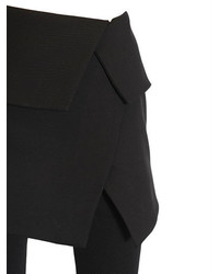 Balmain Asymmetric Wool Crepe Mini Skirt