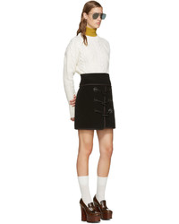 Carven Black Toggle Miniskirt