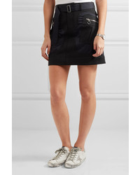Tim Coppens Shell And Wool And Cotton Blend Twill Mini Skirt Black