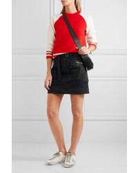 Tim Coppens Shell And Wool And Cotton Blend Twill Mini Skirt Black