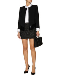 Alice + Olivia Sold Out Wool And Cotton Blend Boucl Mini Skirt