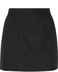 Saint Laurent Wool Crepe Mini Skirt Black