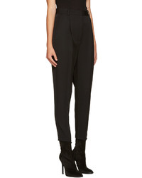 Alexander McQueen Black Grain De Poudre Trousers