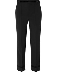 Marc Jacobs Bowie Cropped Stretch Wool Straight Leg Pants Black
