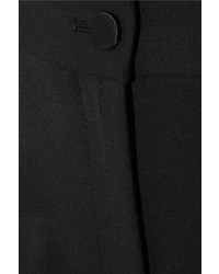 Dolce & Gabbana Satin Trimmed Stretch Wool Blend Straight Leg Pants Black