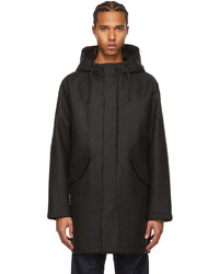 A.P.C. Black Wool Parka Coat