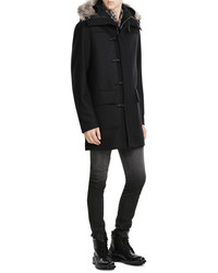 McQ by Alexander McQueen Mcq Alexander Mcqueen Duffle Parka With Wool And Faux Fur Trim