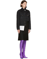 Balenciaga Black Wool Pencil Skirt