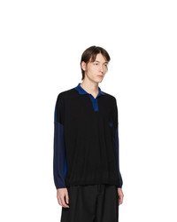 Loewe Black And Blue Wool Ov Polo Sweater