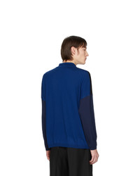 Loewe Black And Blue Wool Ov Polo Sweater