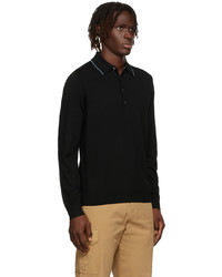 Ps By Paul Smith Black Pullover Long Sleeve Polo