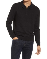 Nordstrom Tech Smart Polo Sweater In Black Caviar At
