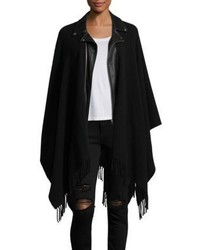 The Kooples Leather Collar Poncho