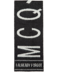 McQ Alexander Ueen Black Brushed Logo Scarf