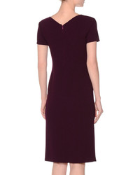 Agnona Short Sleeve Stretch Wool Sheath Dress Black