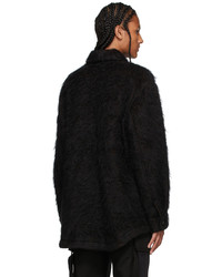 Song For The Mute Black Mohair Oversized Painters Jacket