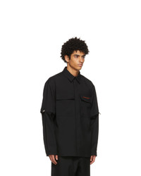 Jil Sander Black Wool Detachable Sleeve Jacket