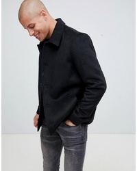 ASOS DESIGN Wool Mix Button Through Jacket In Black
