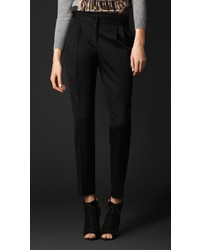Burberry Stretch Wool Pleat Front Trousers