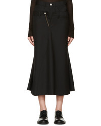Junya Watanabe Black Wool Double Skirt