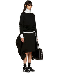 Comme des Garcons Black Wool Folded Skirt