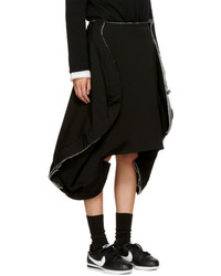 Comme des Garcons Black Wool Folded Skirt