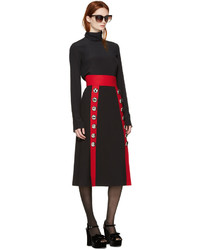 Dolce & Gabbana Dolce And Gabbana Black Wool Buttons Skirt
