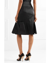 Prada Wool And Silk Blend Duchesse Satin Skirt Black