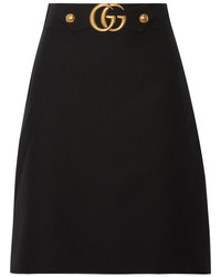 Gucci Wool And Silk Blend Skirt Black