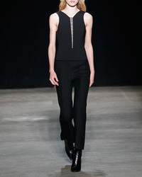 Narciso Rodriguez Sculpted Sleeveless Top With Ladder Inset Black