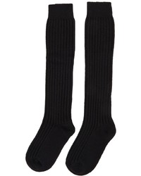 Jil Sander Black Rib Knit Socks