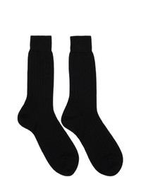 Sunspel Black Rib Socks