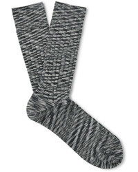 Ribbed Mlange Wool Blend Socks