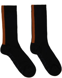 Zegna Three Pack Black Signifier Socks