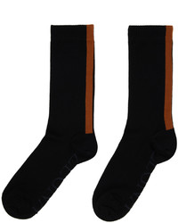 Zegna Three Pack Black Signifier Socks