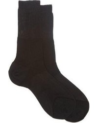 Maria La Rosa Tonal Block Silky Socks Black