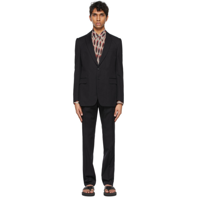 Dries Van Noten Black Cotton And Wool Single Vent Suit, $1,320 | SSENSE ...
