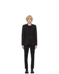 Dries Van Noten Black Cotton And Wool Straight Suit