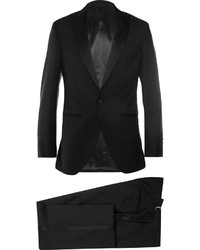 Hackett Black Satin Trimmed Wool And Mohair Blend Tuxedo