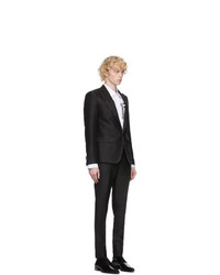 DSQUARED2 Black Wool And Silk London Fit Suit