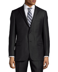 Hickey Freeman Classic Fit Wool Suit Black