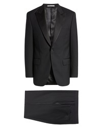 Peter Millar Tailored Fit Wool Tuxedo In Black At Nordstrom