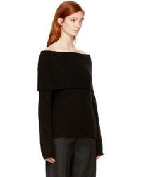 MSGM Black Off The Shoulder Sweater