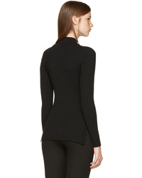 Versace Black Rib Mock Neck Sweater