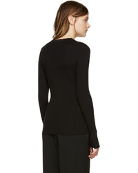 Calvin Klein Collection Black Ribbed Pullover